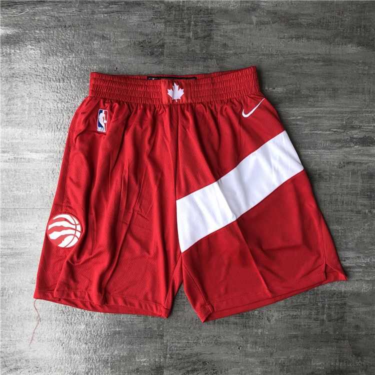 Men NBA Toronto Raptors Red Shorts 0416